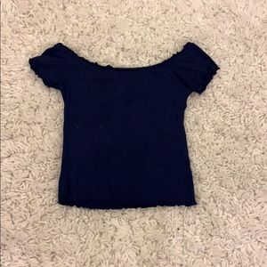 PACSUN off the shoulder dark blue top.